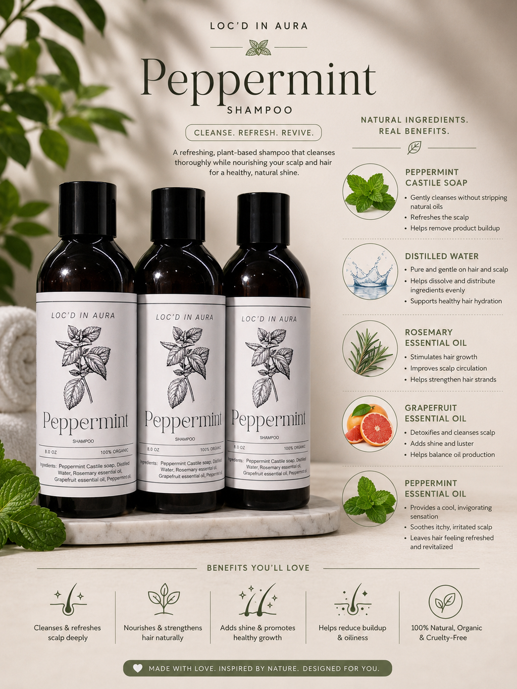 Peppermint Shampoo 8oz